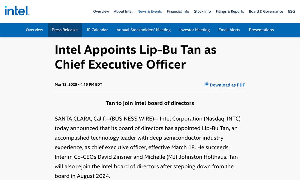 图片[2]-突发！英特尔宣布新CEO陈立武，华人掌舵美国四大半导体巨头_凤凰网-EnglishX
