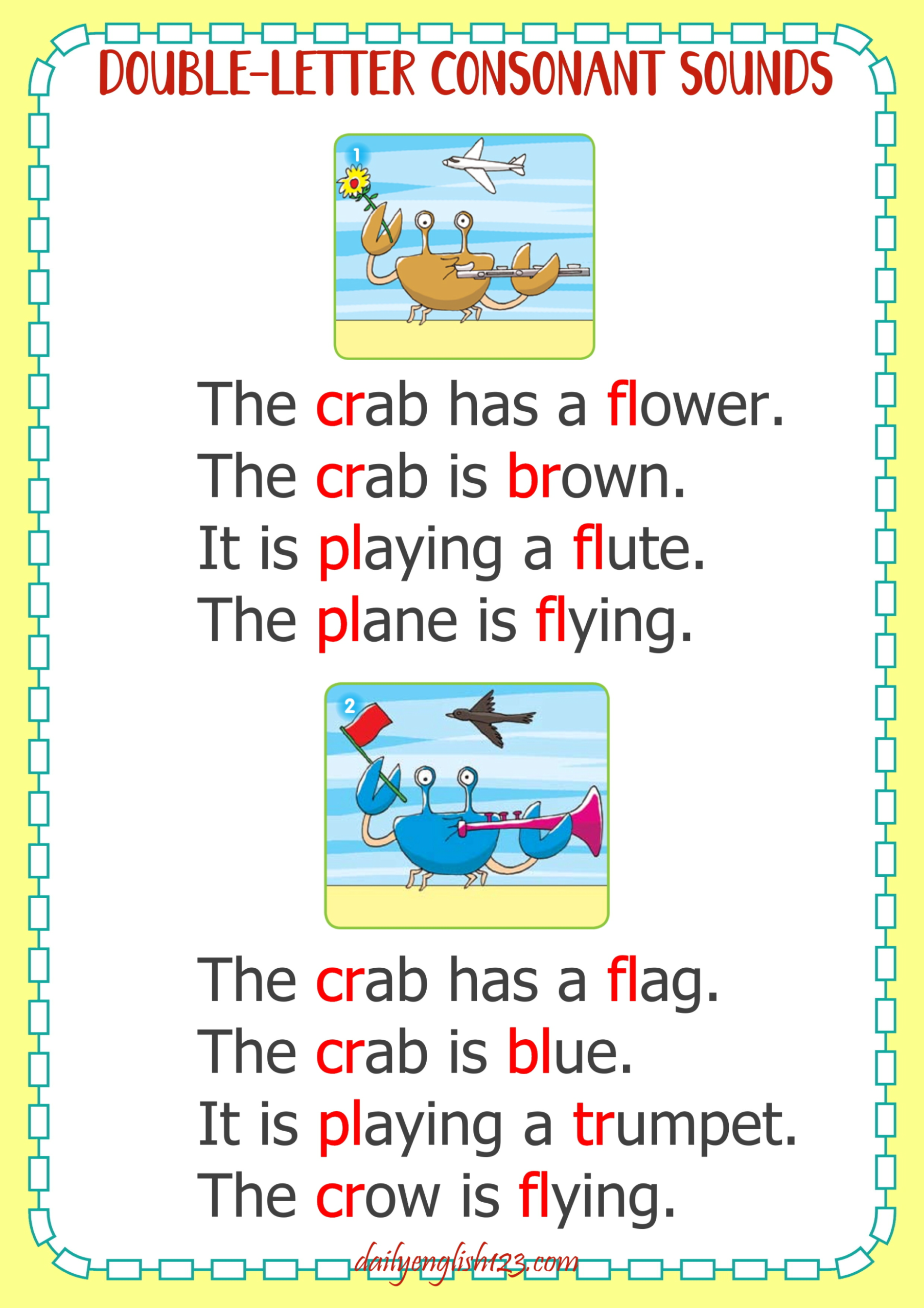 图片[20]-超精美！辅音字母组合练习材料来了，一半的拼读规则都能拿下！-EnglishX