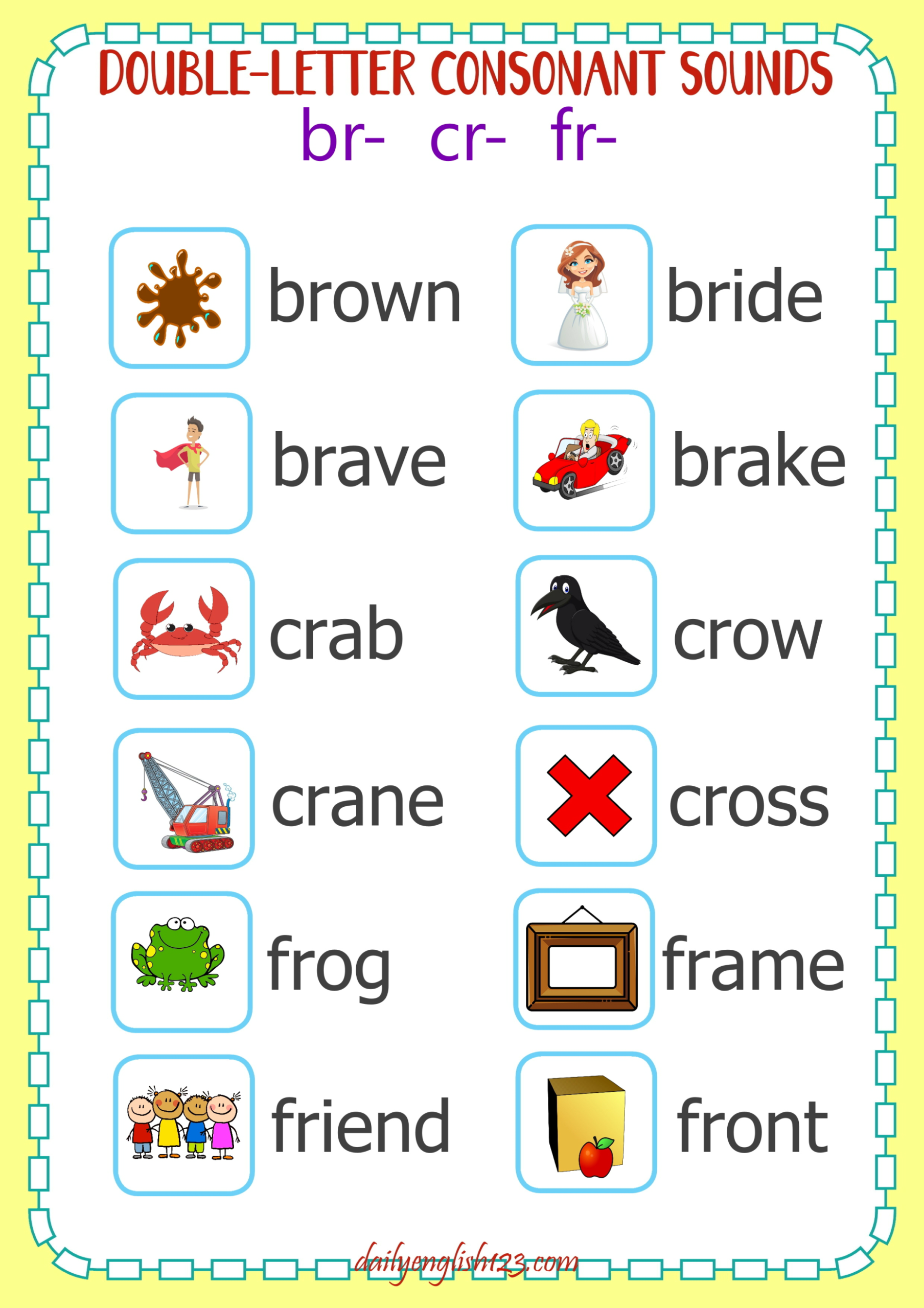 图片[23]-超精美！辅音字母组合练习材料来了，一半的拼读规则都能拿下！-EnglishX