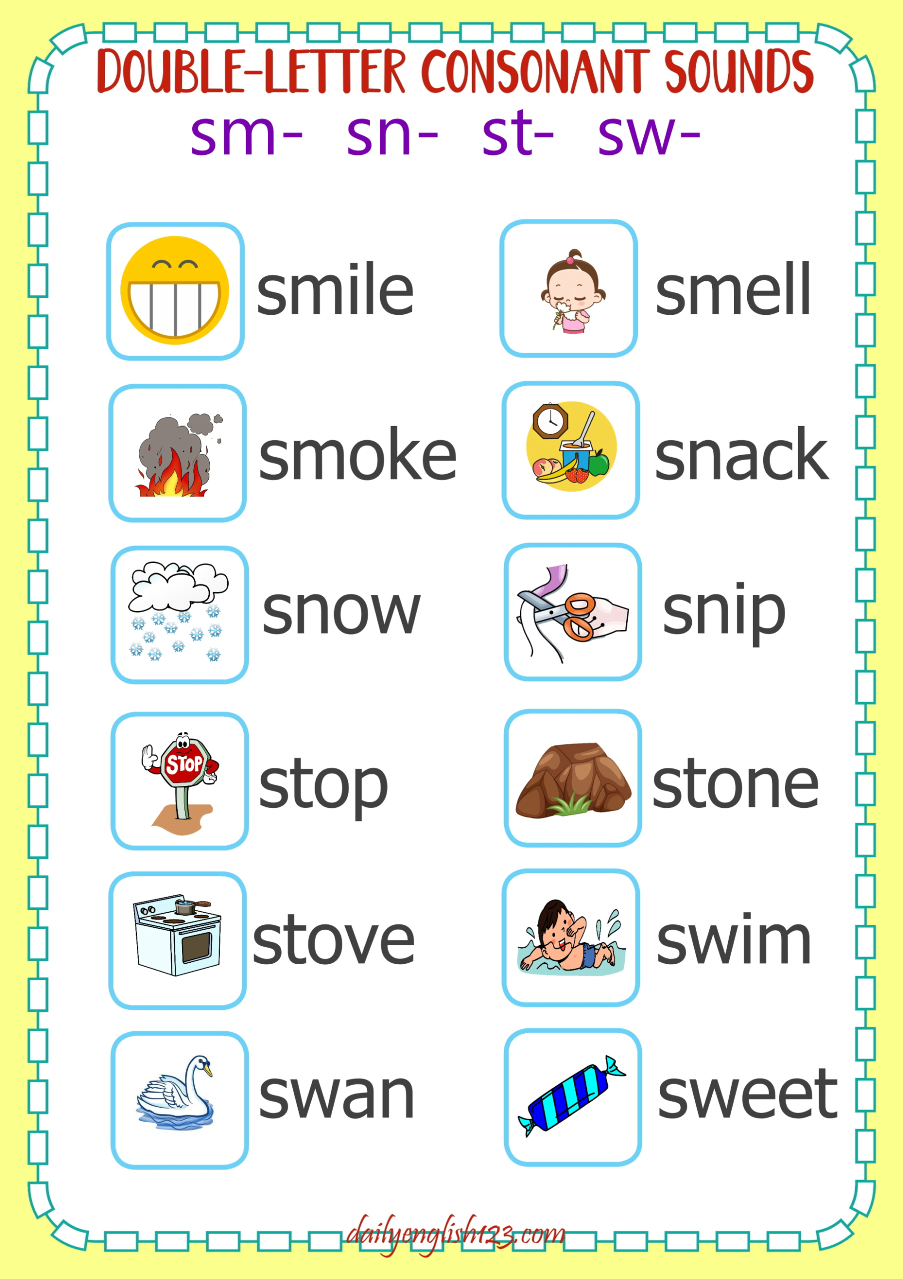 图片[26]-超精美！辅音字母组合练习材料来了，一半的拼读规则都能拿下！-EnglishX