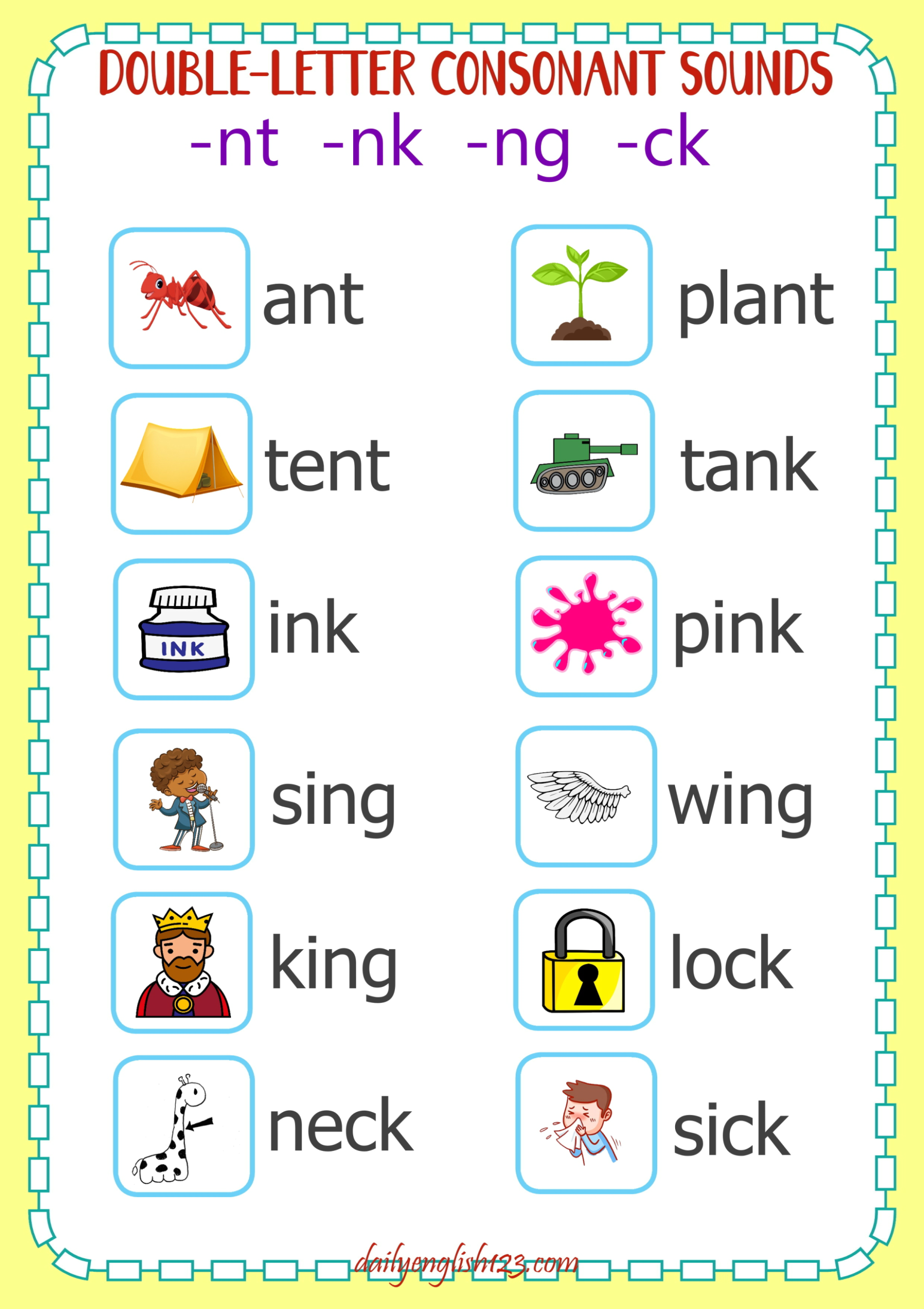 图片[27]-超精美！辅音字母组合练习材料来了，一半的拼读规则都能拿下！-EnglishX