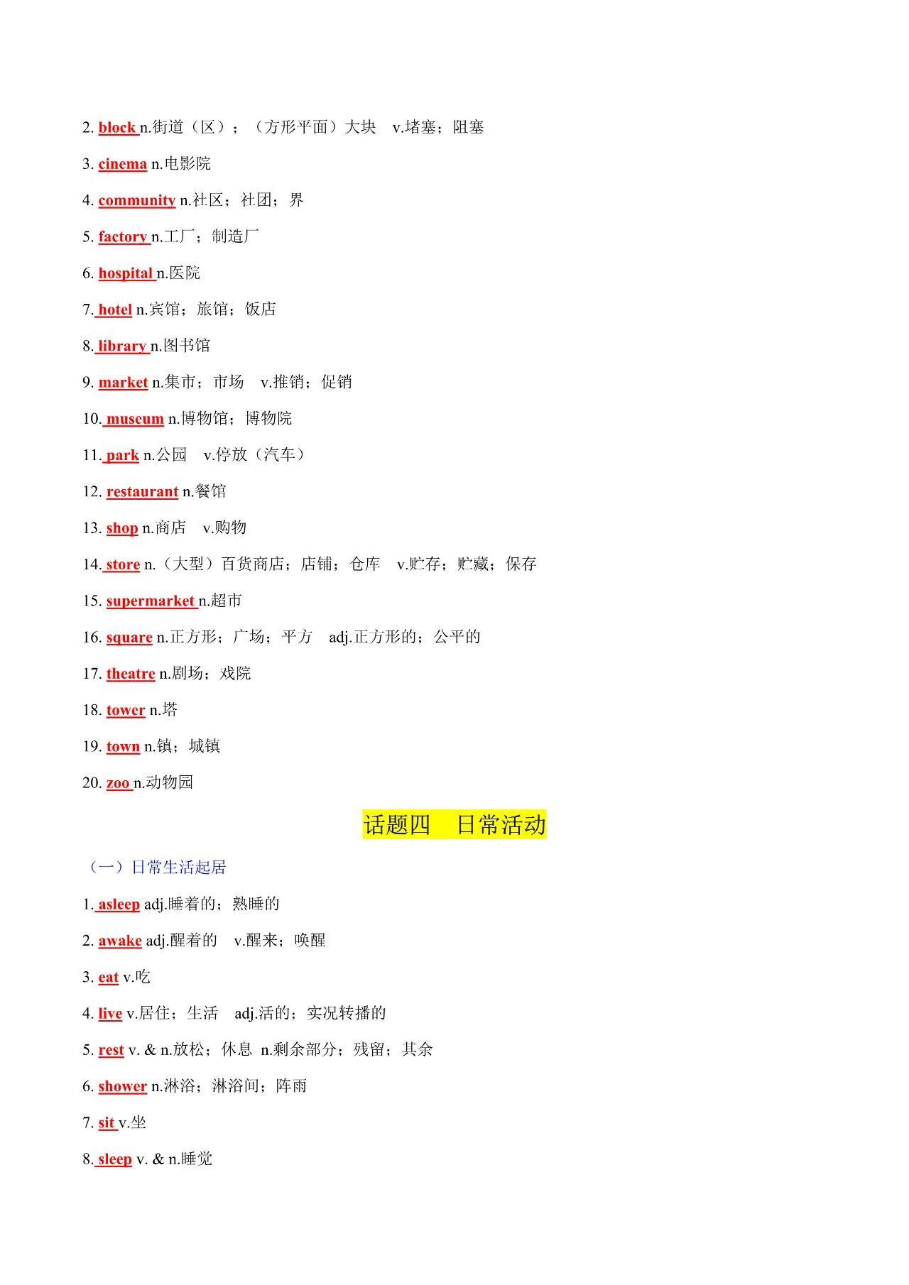 图片[4]-2025年中考英语新课标必背热点话题词汇，含默写版和记背版！-EnglishX