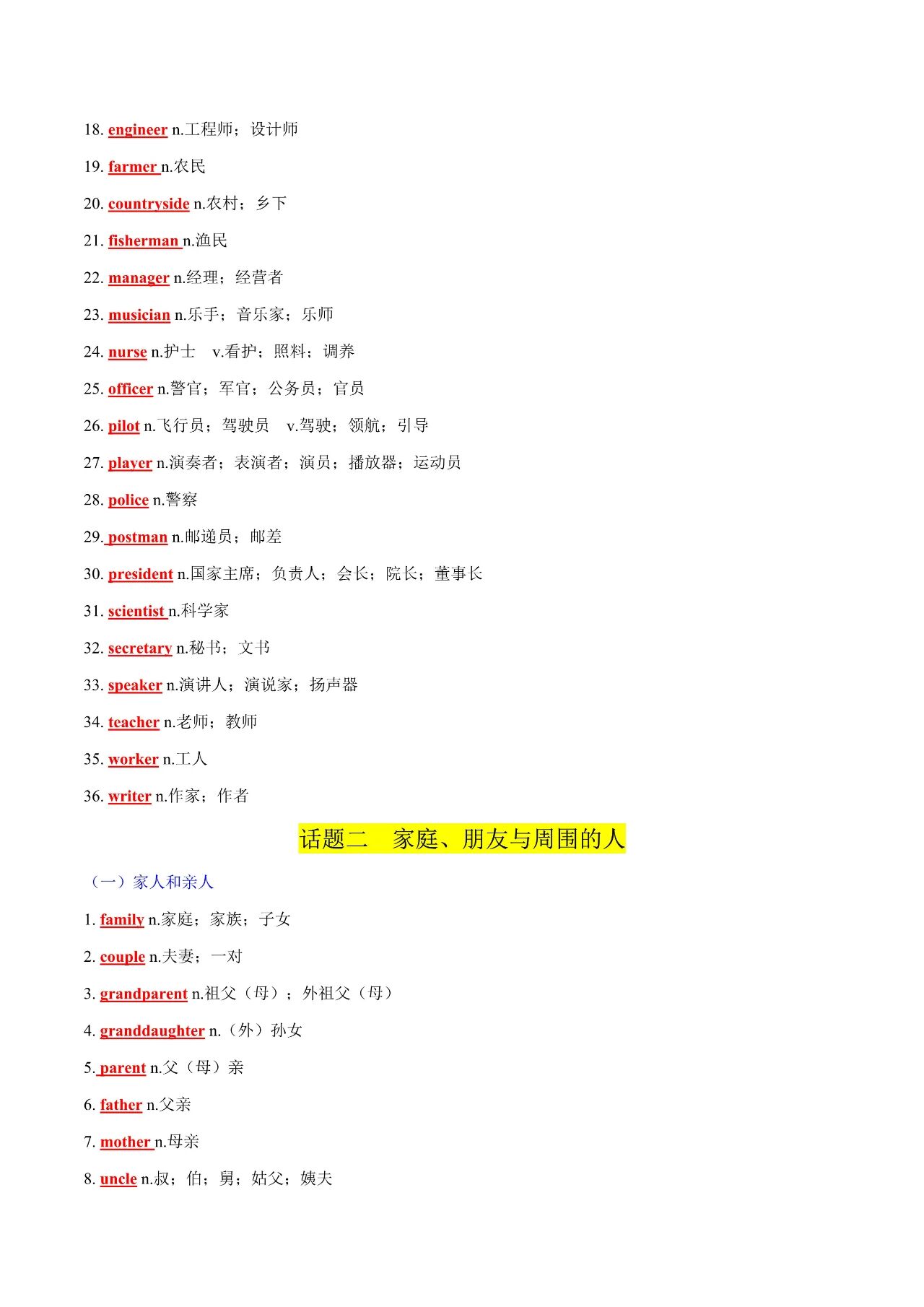 图片[9]-2025年中考英语新课标必背热点话题词汇，含默写版和记背版！-EnglishX