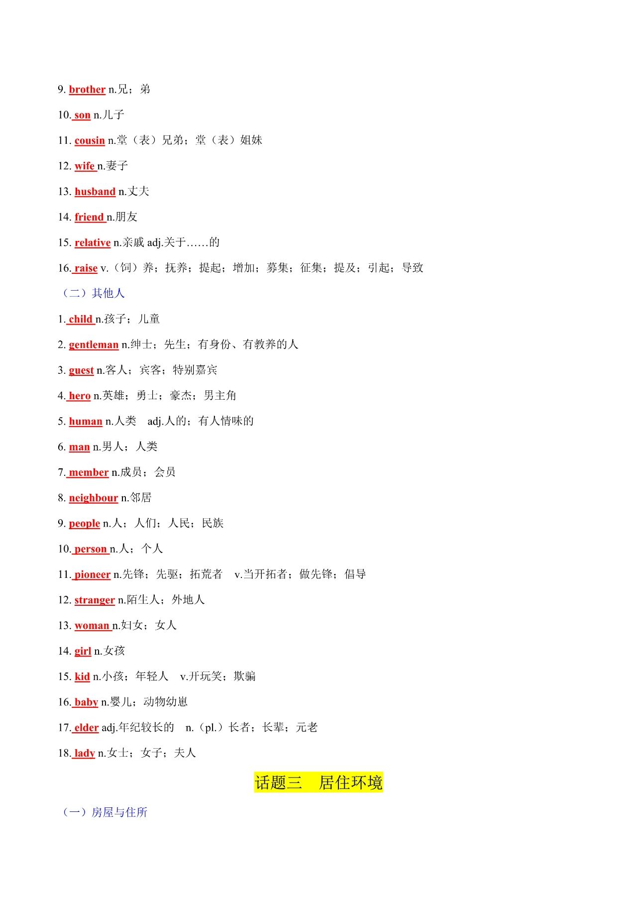 图片[10]-2025年中考英语新课标必背热点话题词汇，含默写版和记背版！-EnglishX