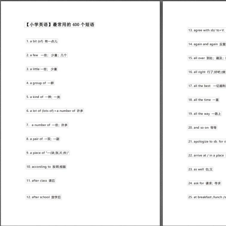背熟小学英语最常用的400句短语，孩子考试拿分很容易！-EnglishX